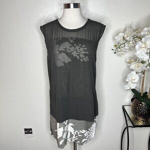 Allsaints Lilia printed Flora Silk sleeveless Dress in gray 6